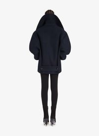 Oversized wool pea jacket - Navy