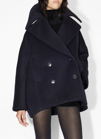 Caban oversize en laine - Marine