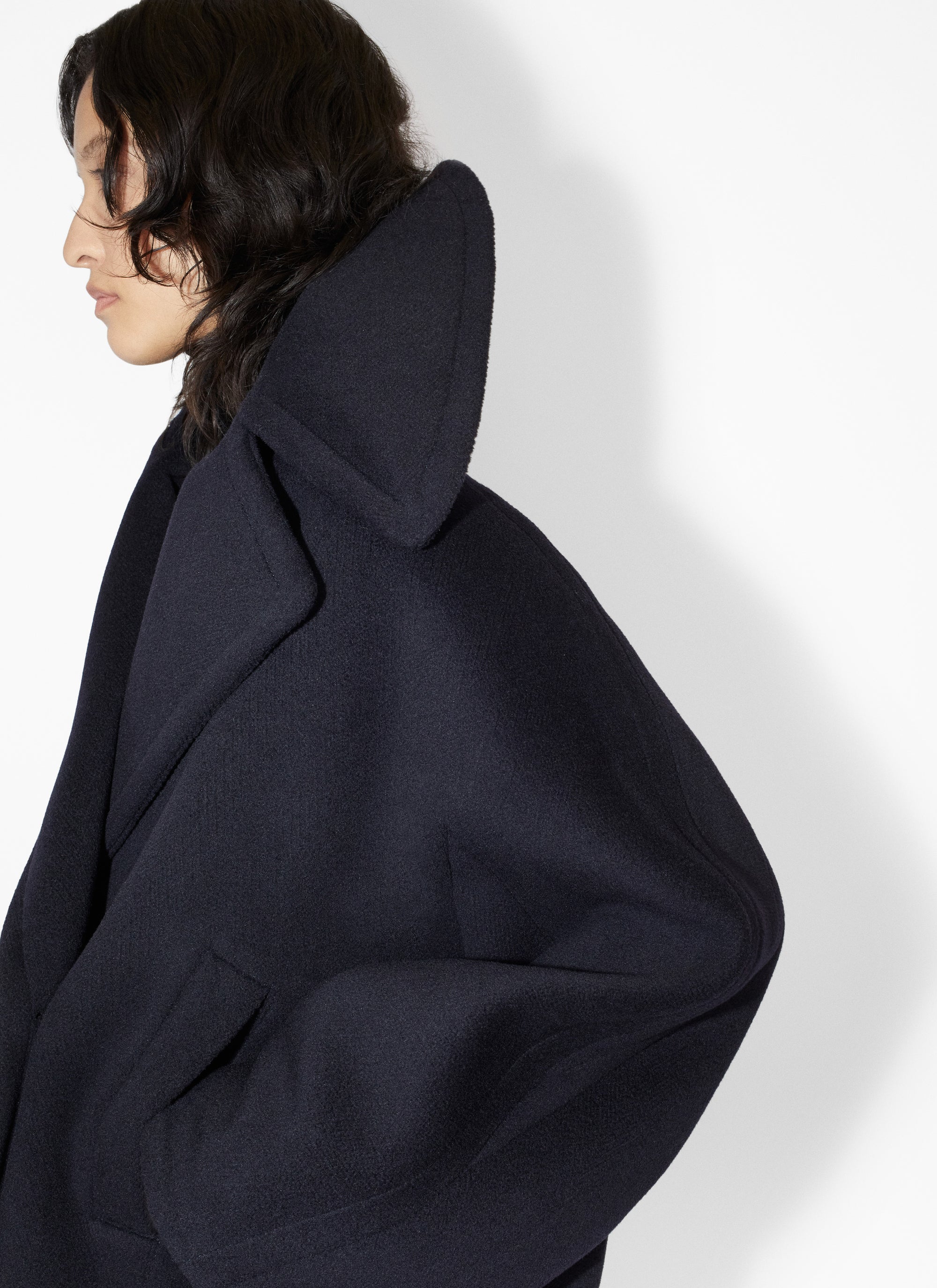 Caban oversize en laine - Marine