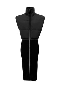 Doudoune longue et ajustée en toile technique - Noir Alaïa