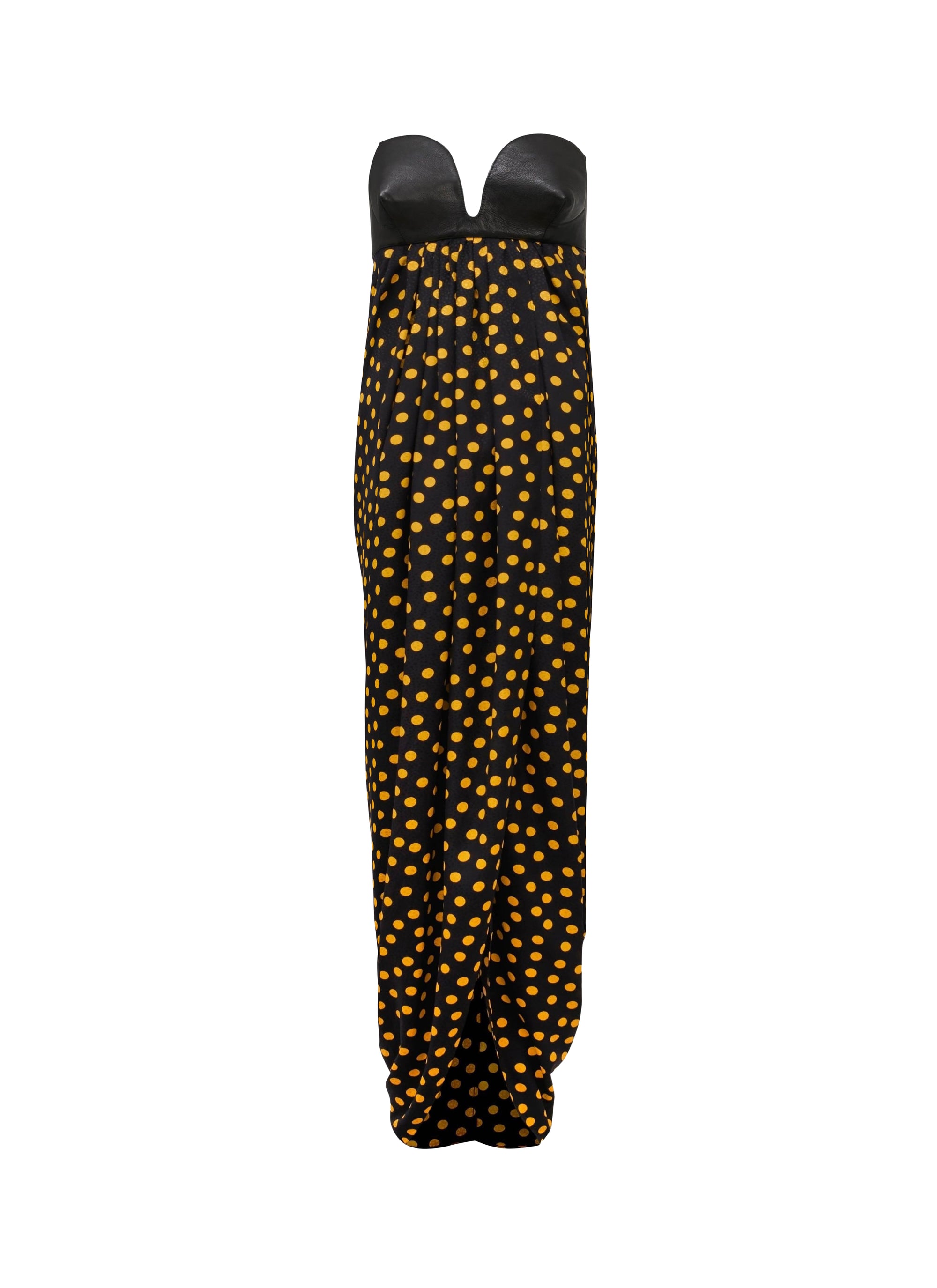 Silk confetti polka dot strapless dress - Nuit & Jaune