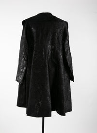 Manteau à motif géométrique brillant - Noir & Noir Brillant