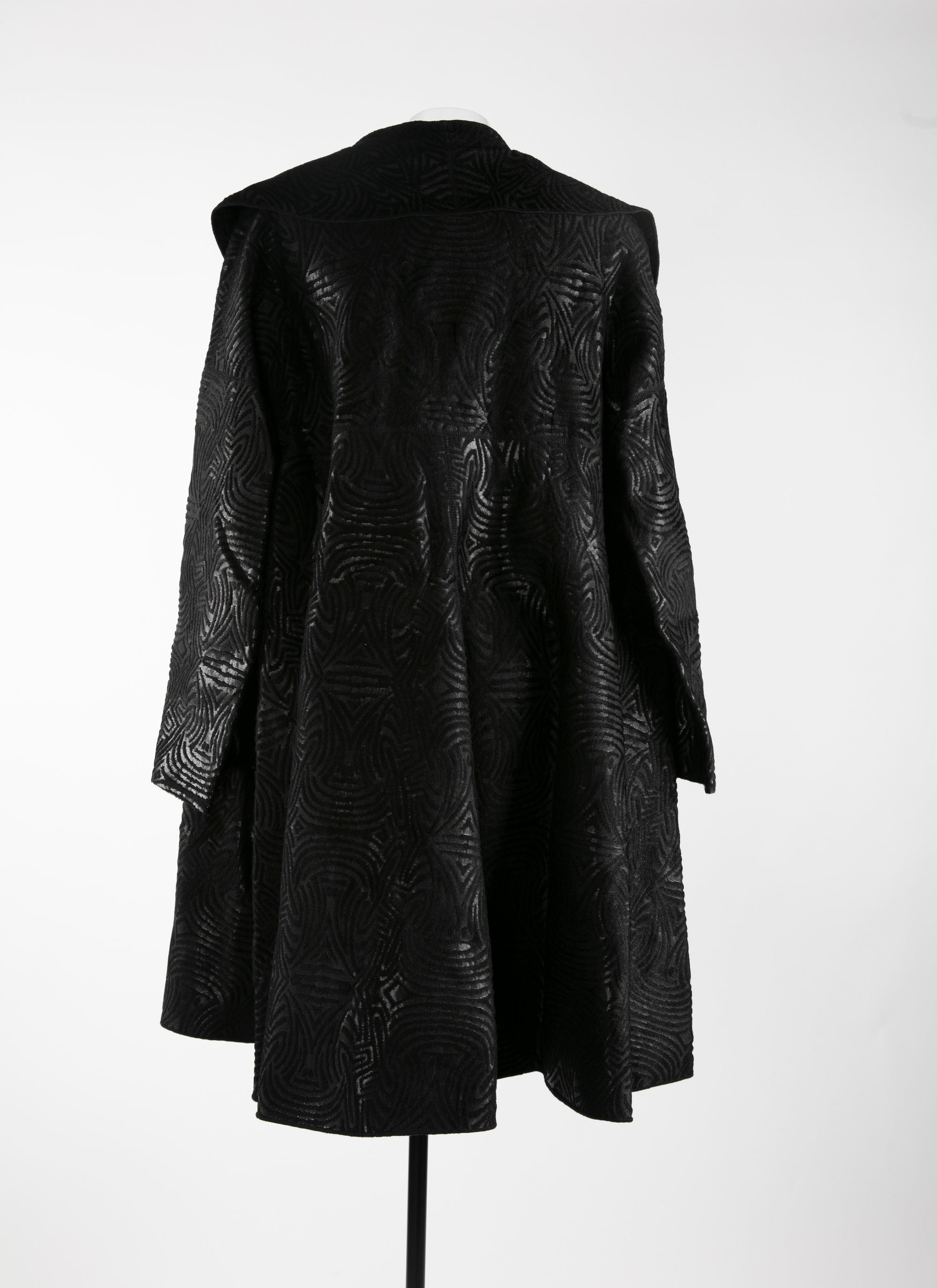 Manteau à motif géométrique brillant - Noir & Noir Brillant