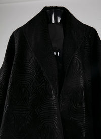 Manteau à motif géométrique brillant - Noir & Noir Brillant