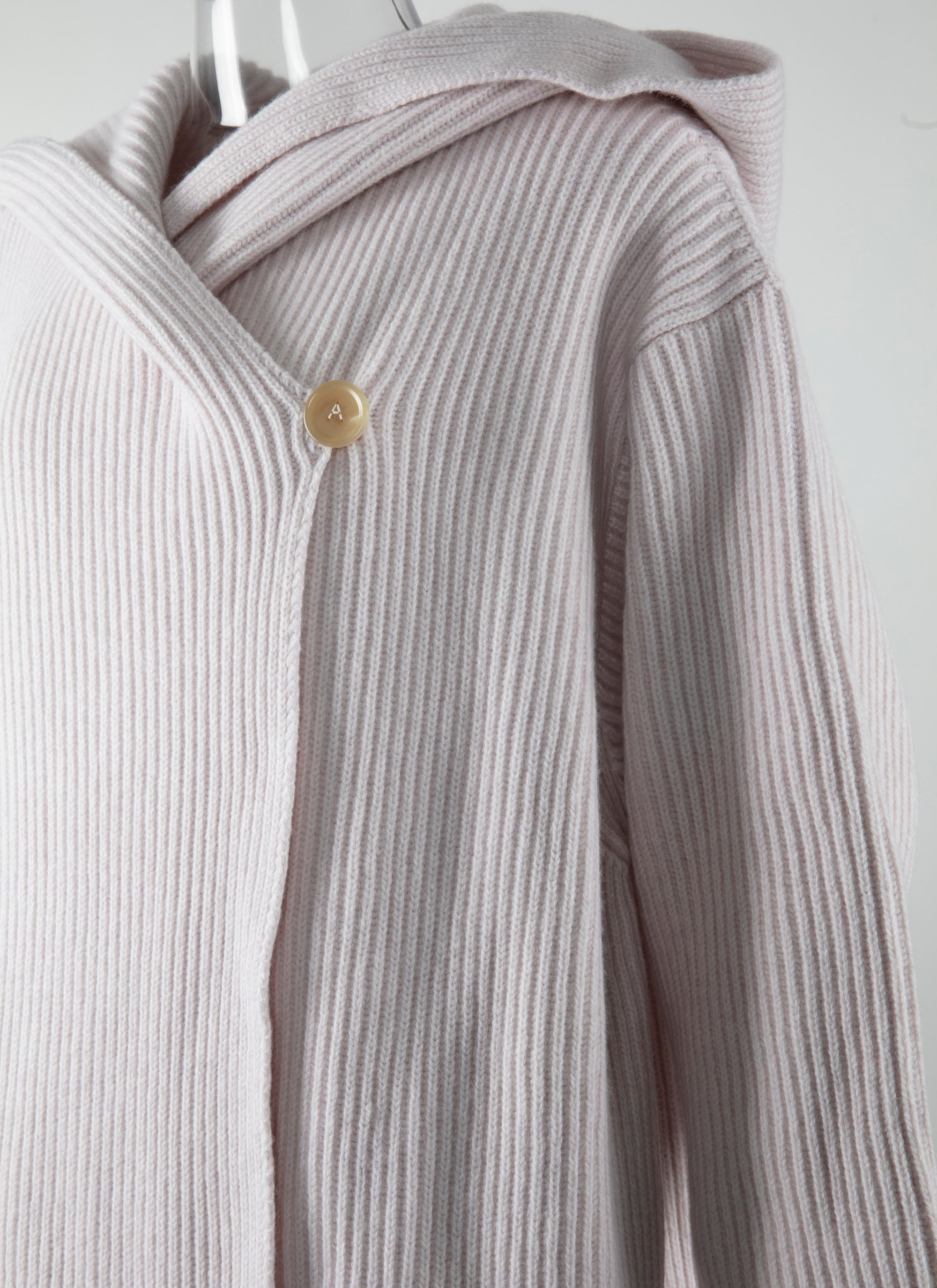 Manteau à capuche en laine - Poudre