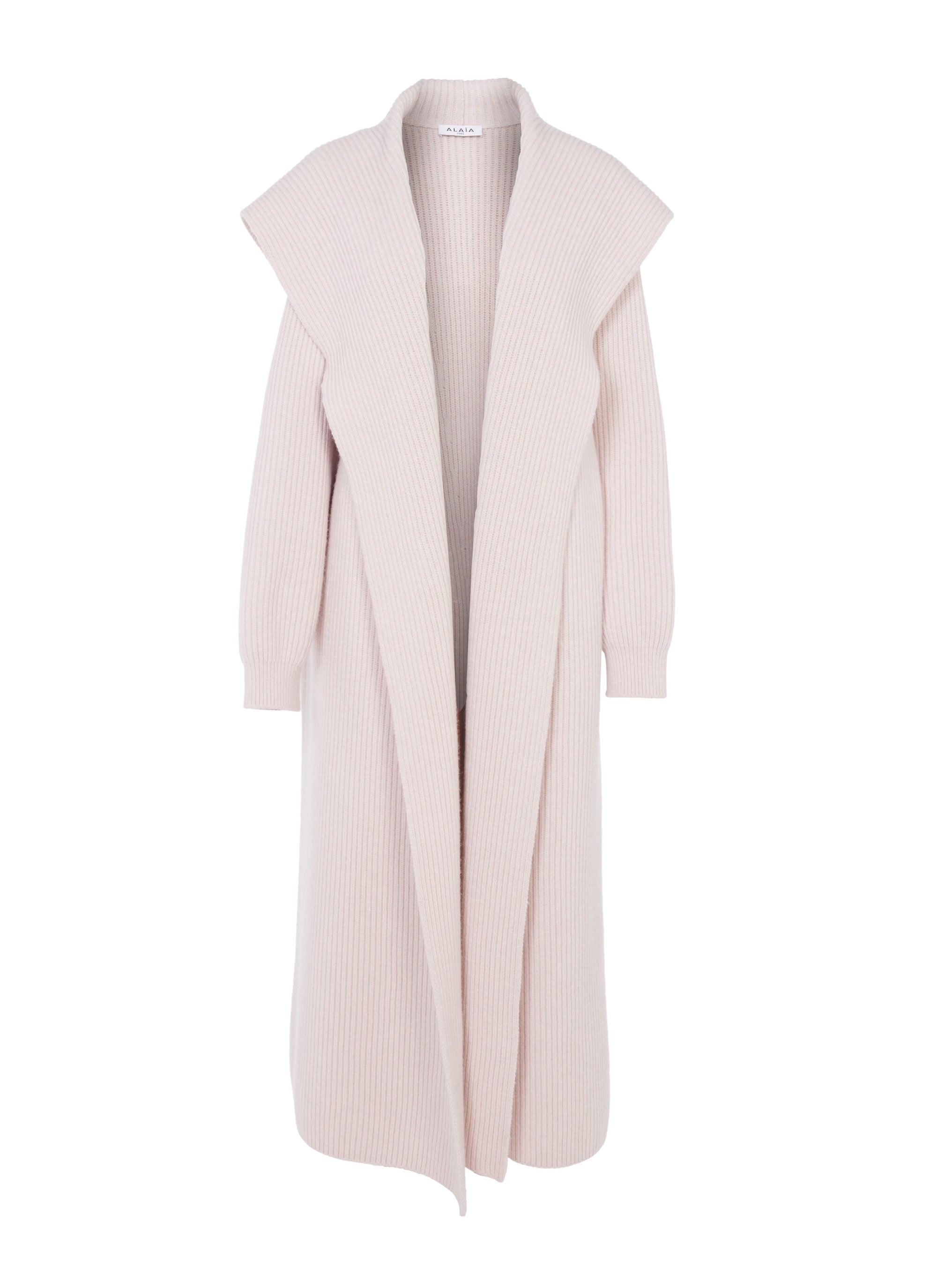Manteau à capuche en laine - Poudre