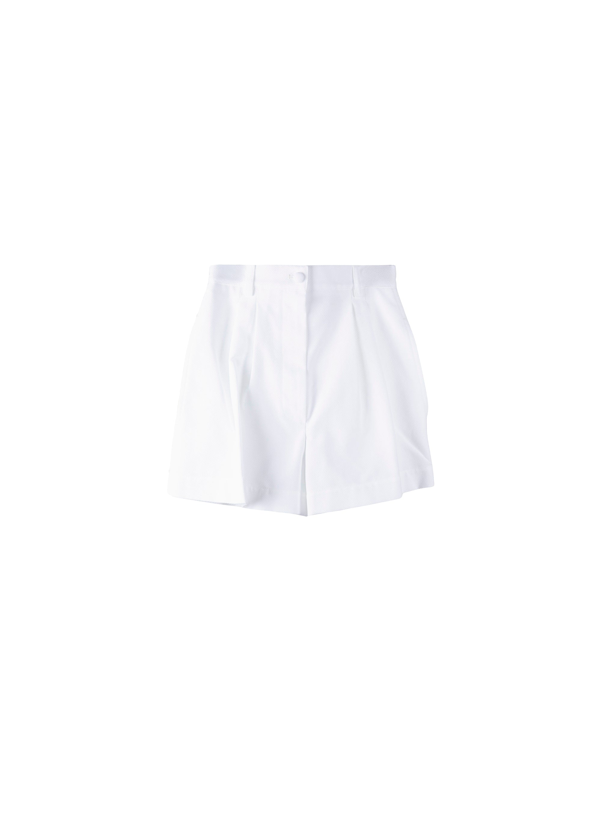 Short en piqué de coton - Blanc