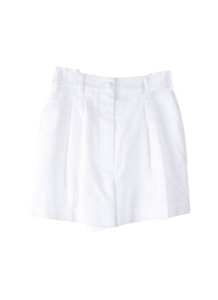 Short en piqué de coton - Blanc