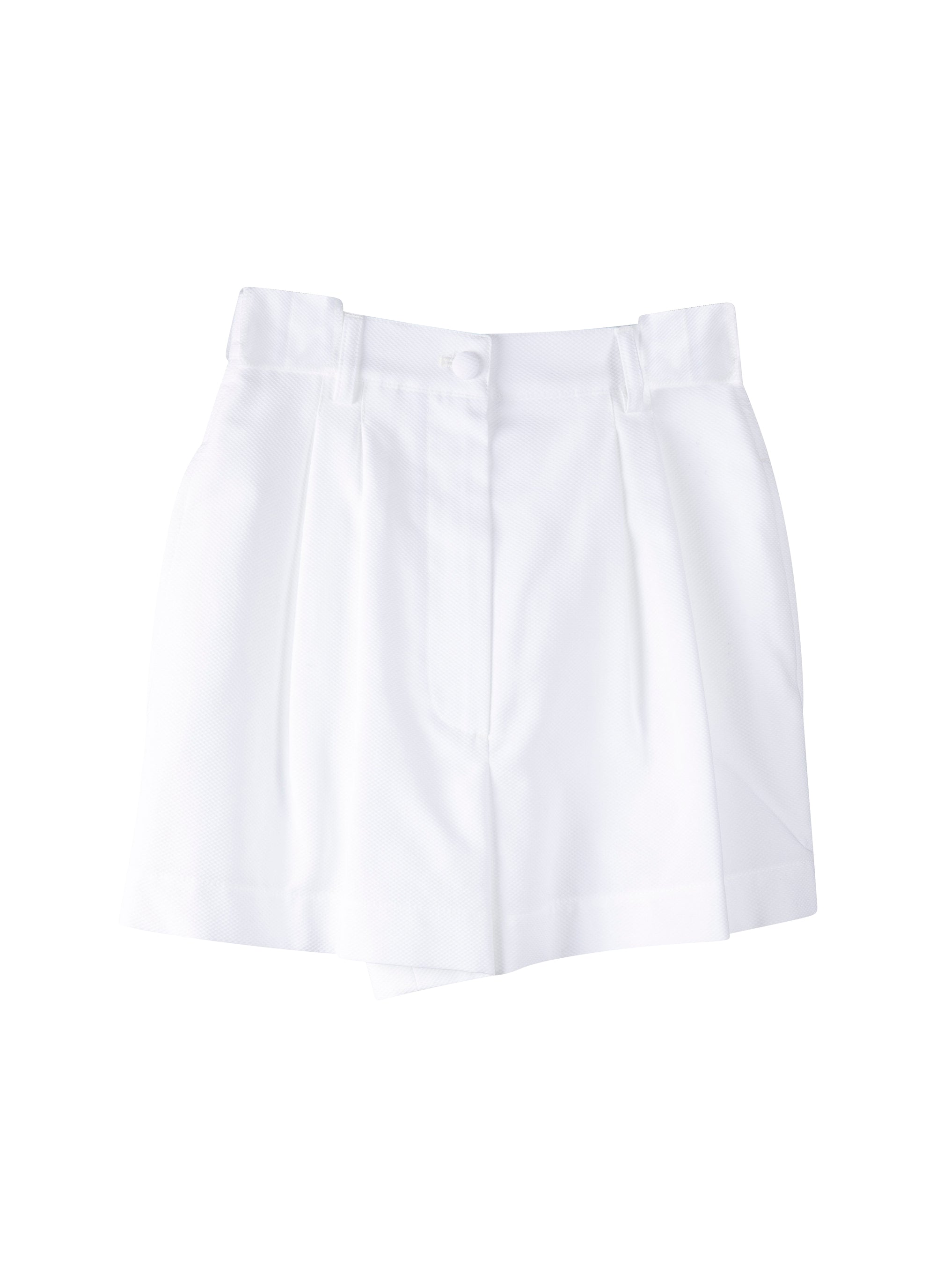 Short en piqué de coton - Blanc