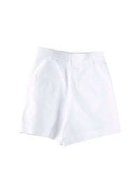 Short en piqué de coton - Blanc