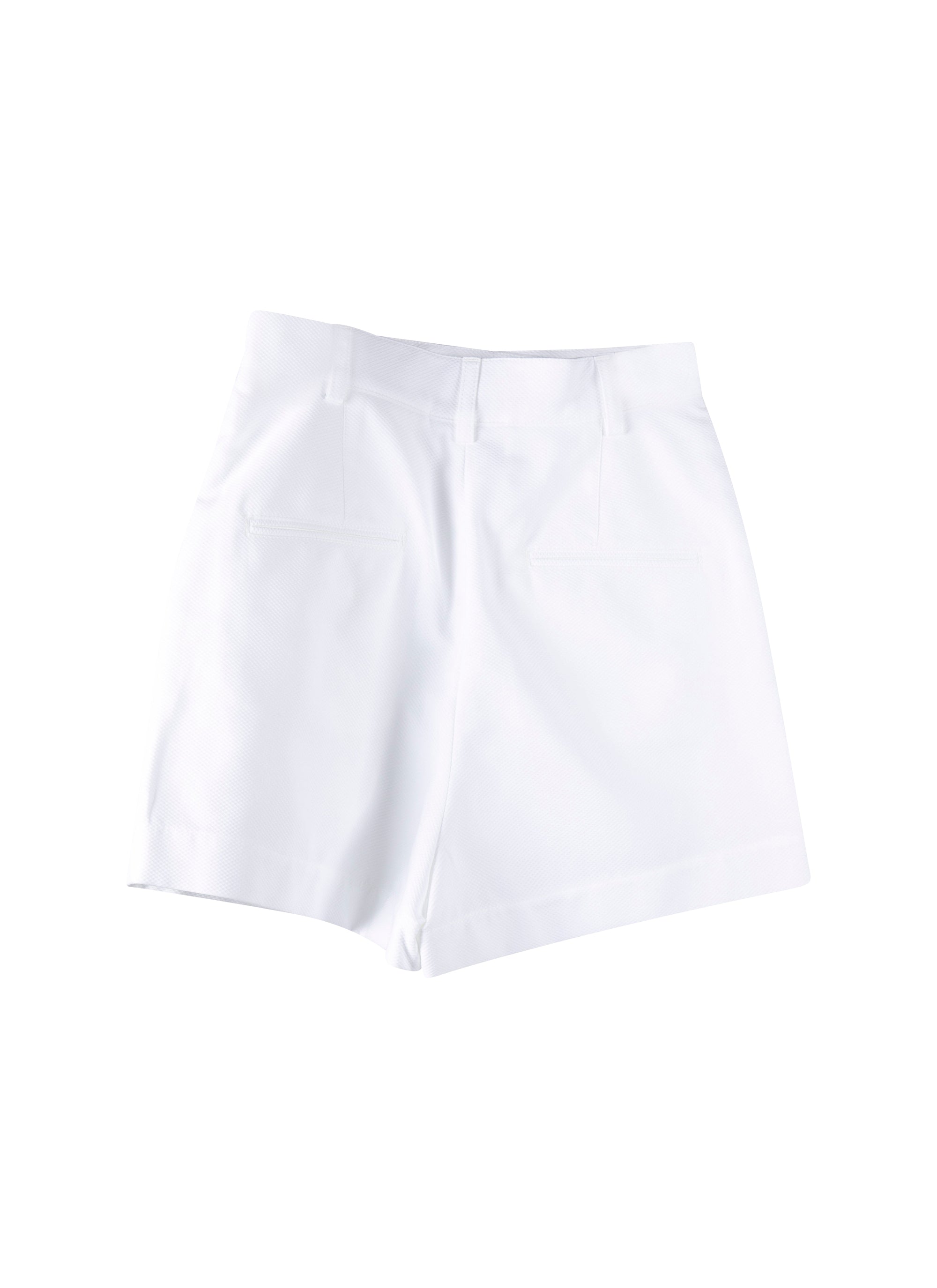 Short en piqué de coton - Blanc