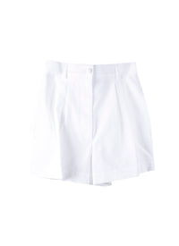 Short en piqué de coton - Blanc
