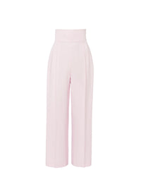 Pantalon droit taille marquée - Rose