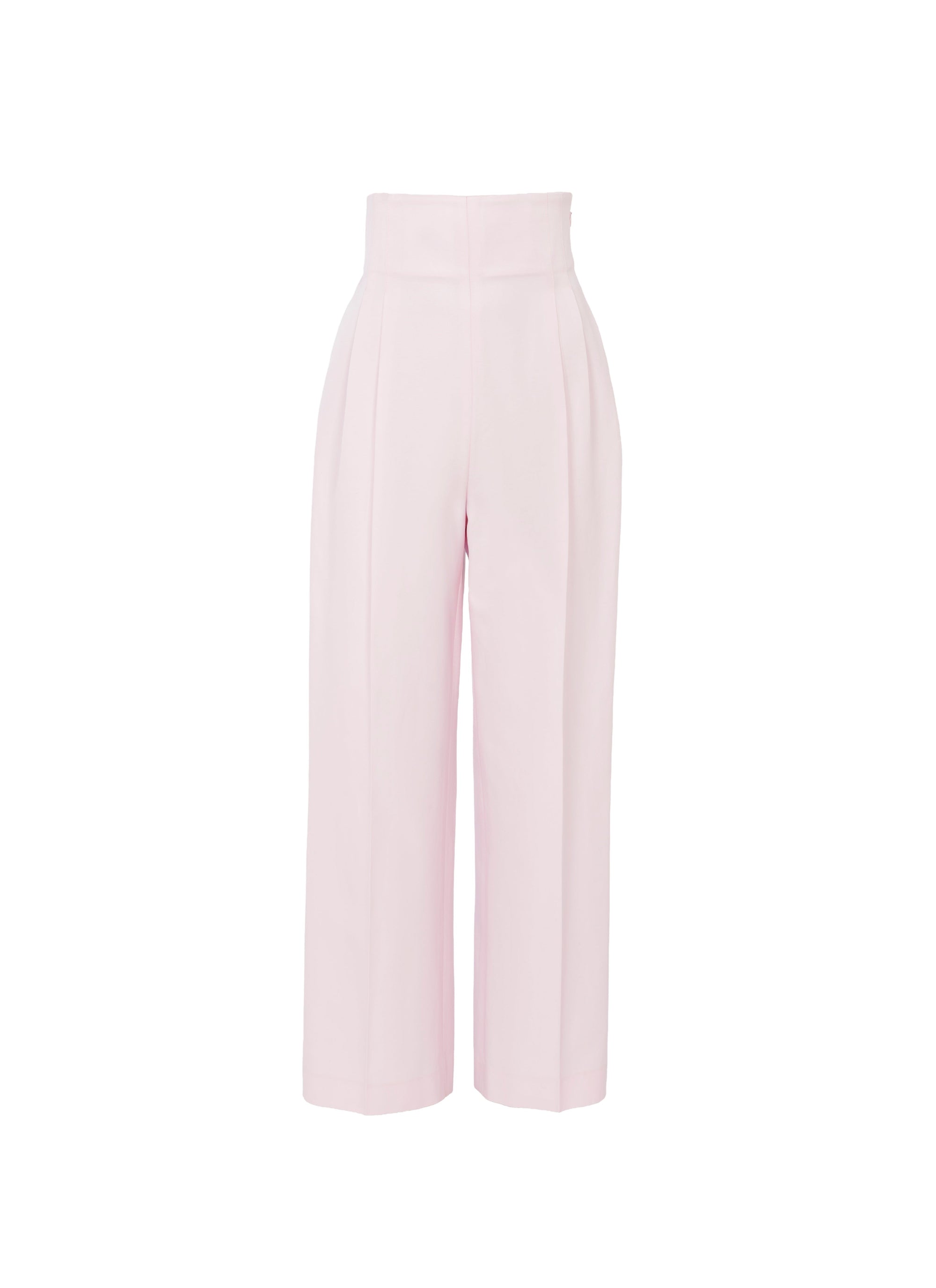 Pantalon droit taille marquée - Rose