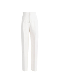 Pantalon carotte zippé - Blanc Nacre