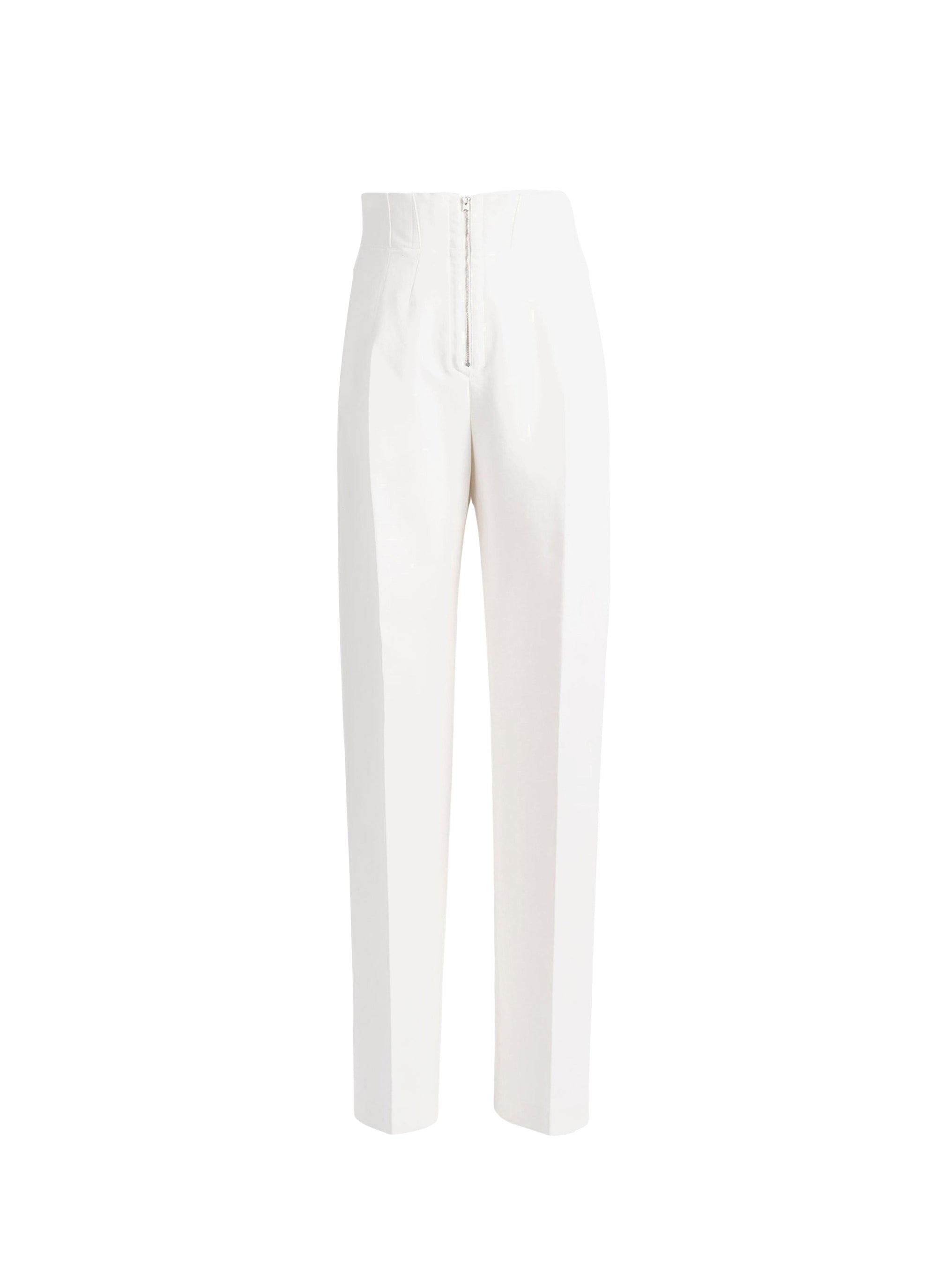 Pantalon carotte zippé - Blanc Nacre