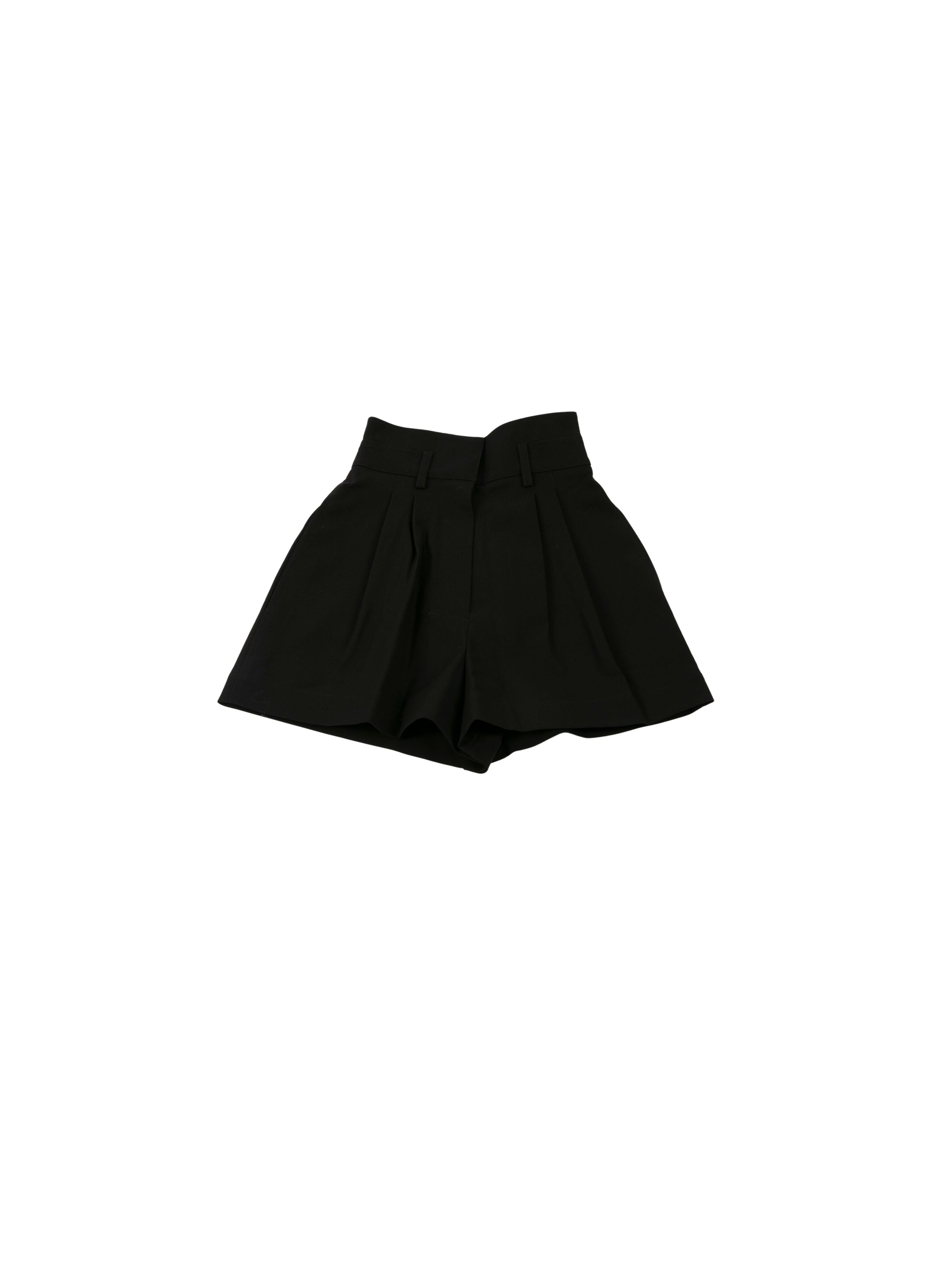 Short à pinces taille haute - Noir intense