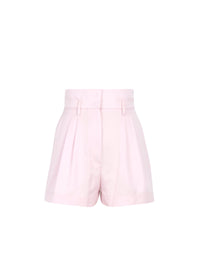 Short à pinces taille haute - Rose