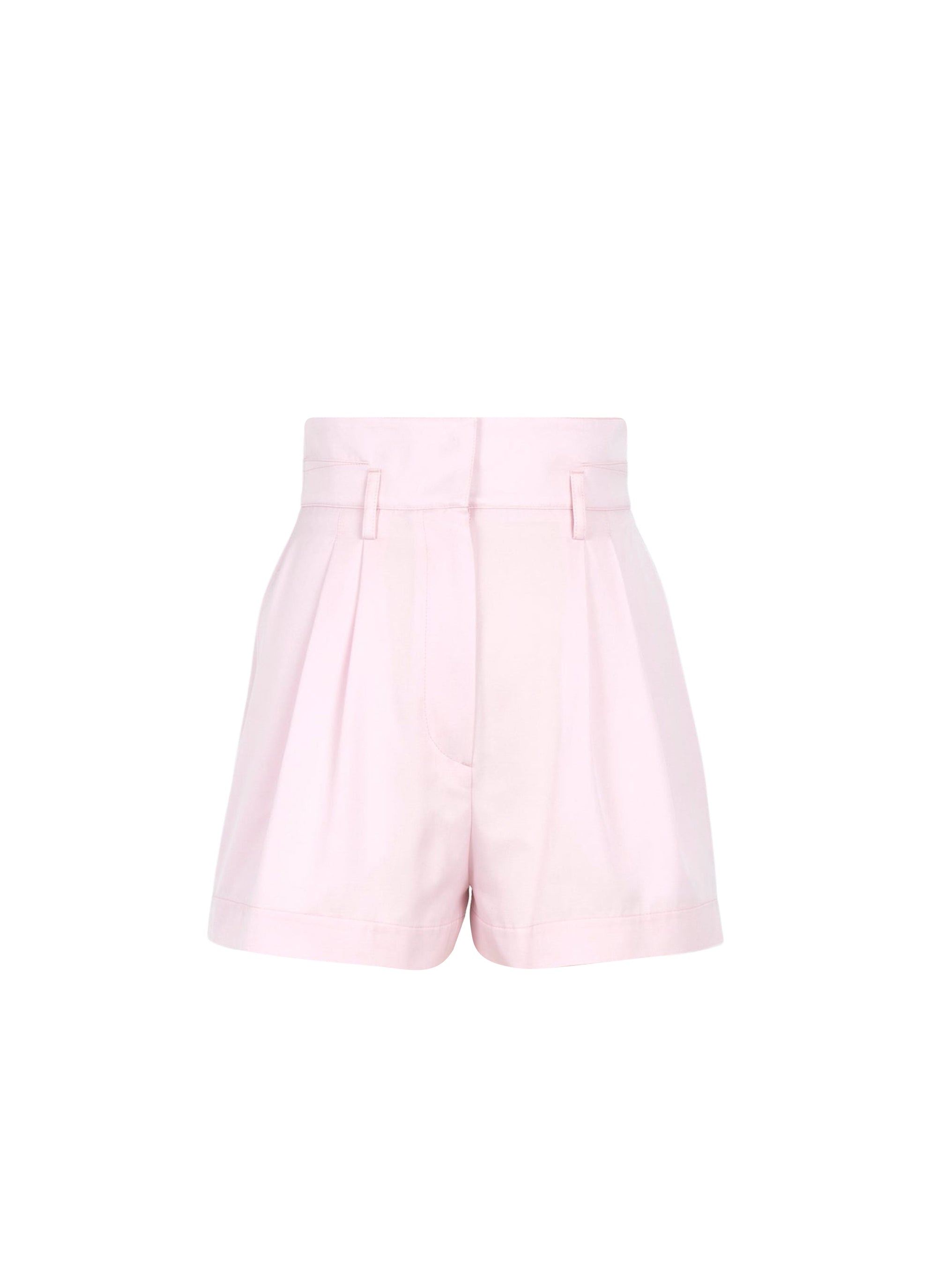 Short à pinces taille haute - Rose
