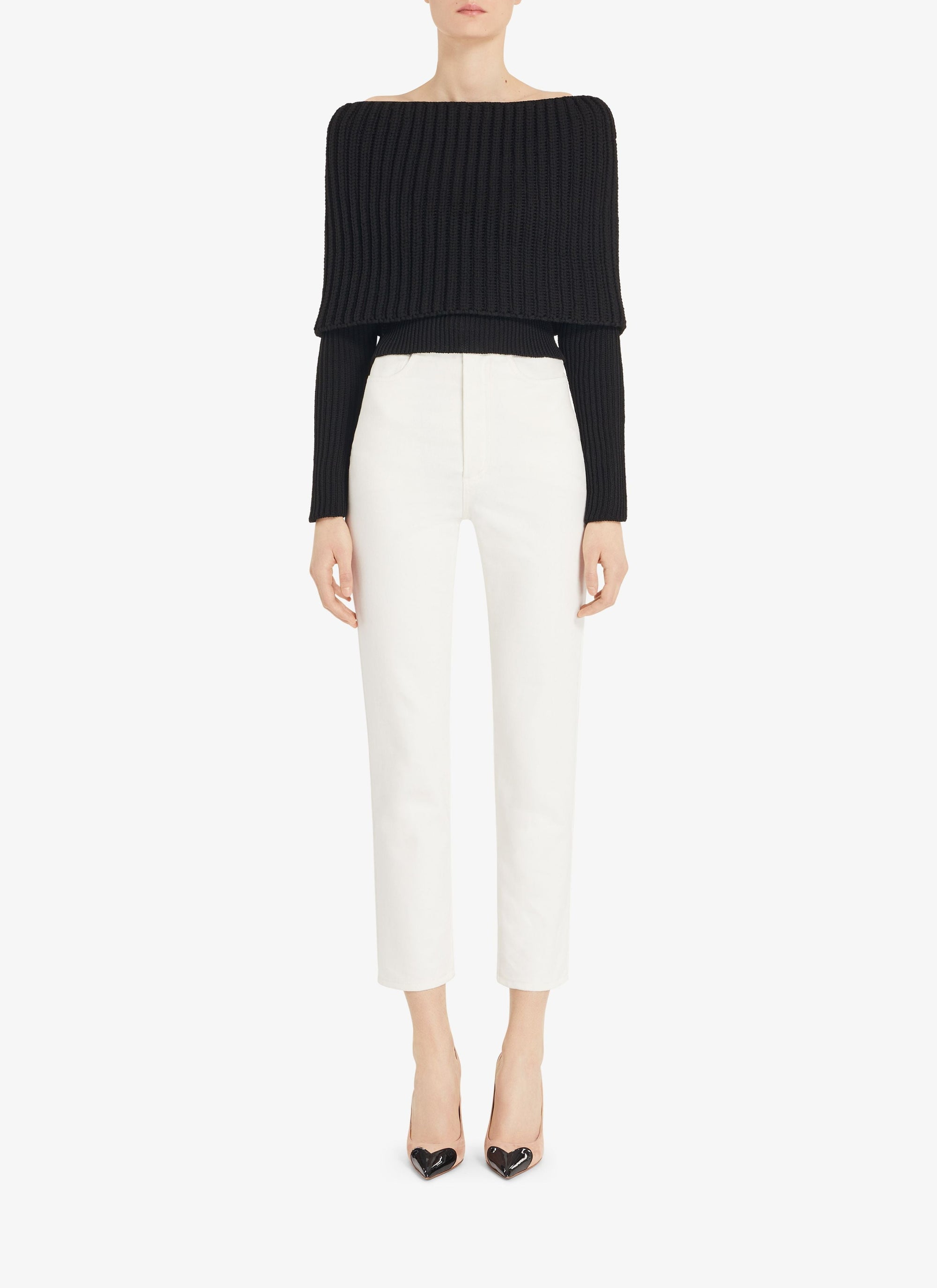 Jean à taille haute - Blanc