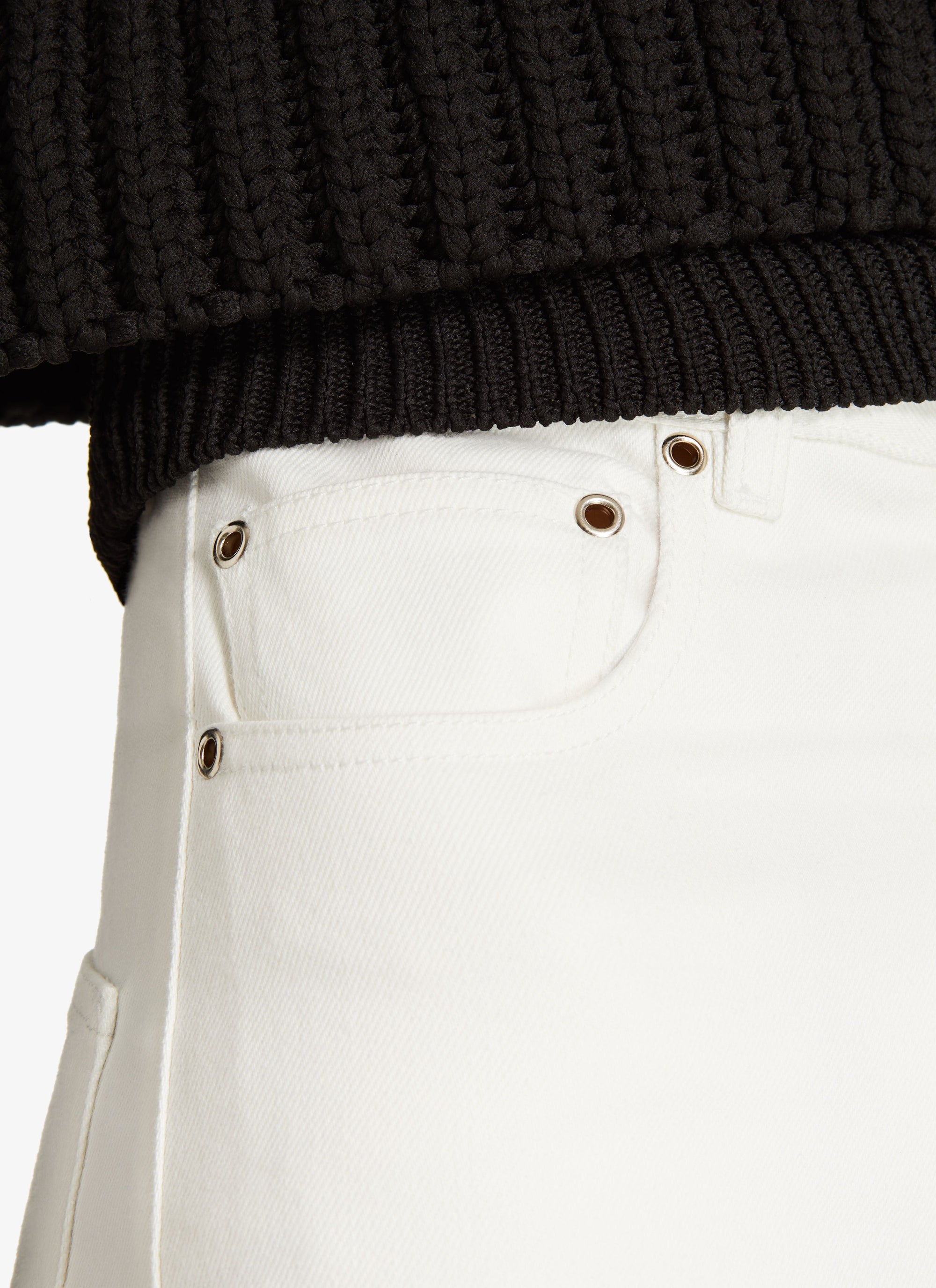 Jean à taille haute - Blanc