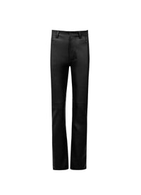 Pantalon taille haute en cuir - Noir Alaïa