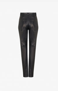 Pantalon taille haute en cuir - Noir Alaïa