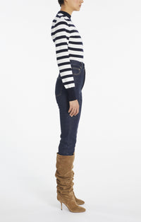 Pantalon taille haute - Bleu Denim