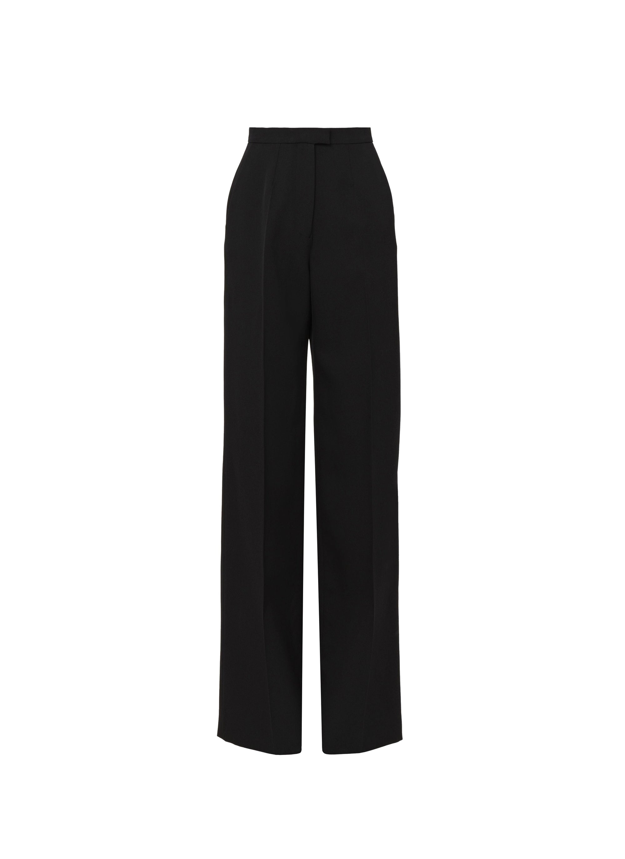 Pantalon taille haute ajusté en laine - Noir Alaïa