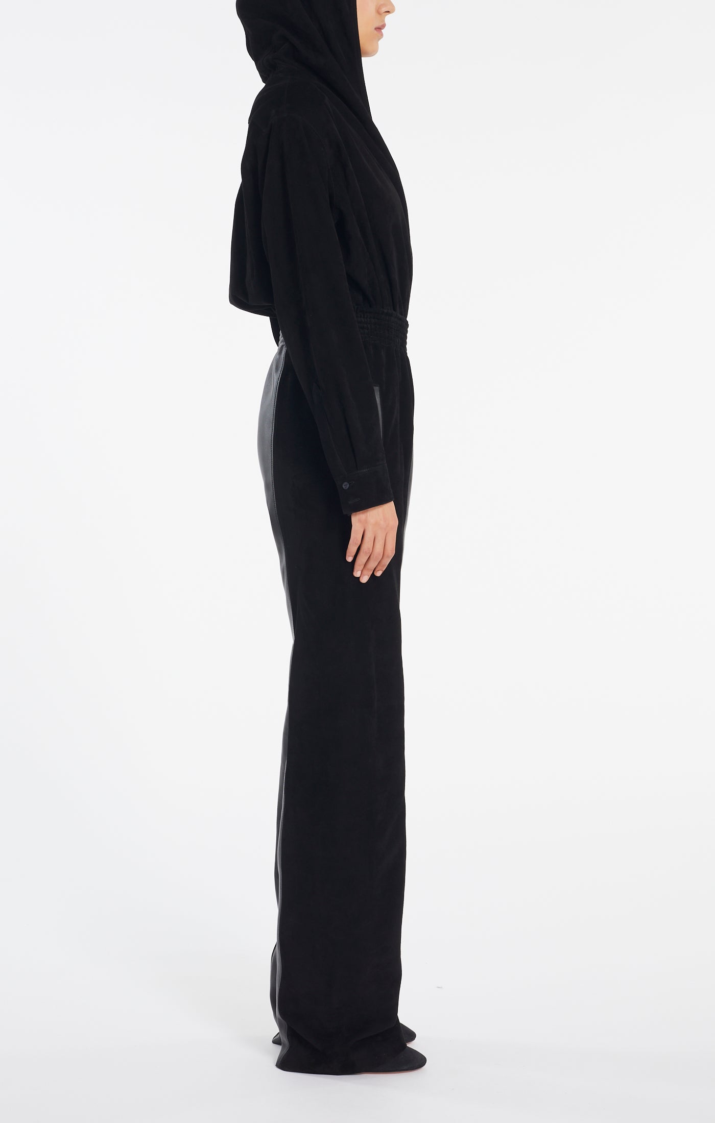 Pantalon élastique en daim- Noir Alaïa