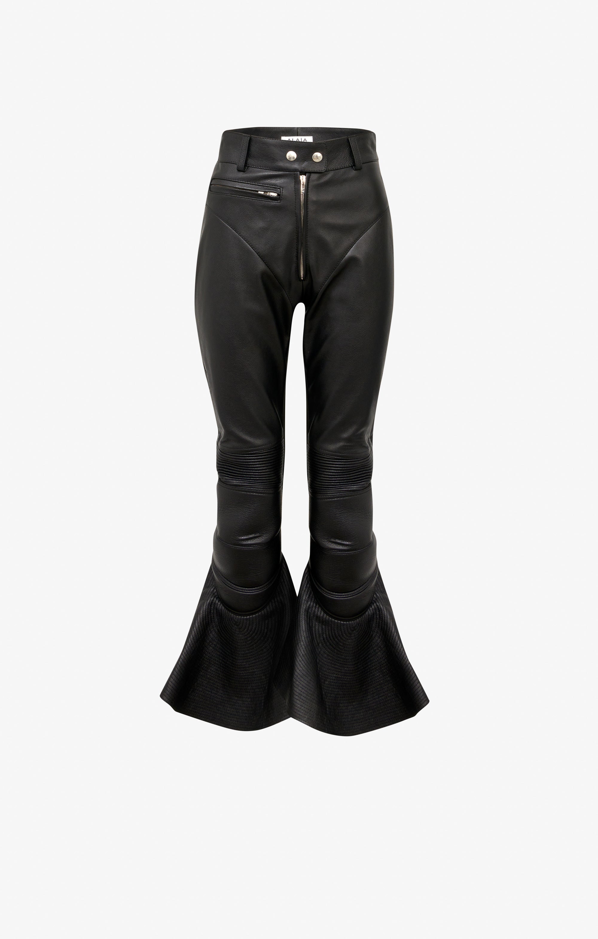 Pantalon en cuir mat en cuir - Noir Alaïa