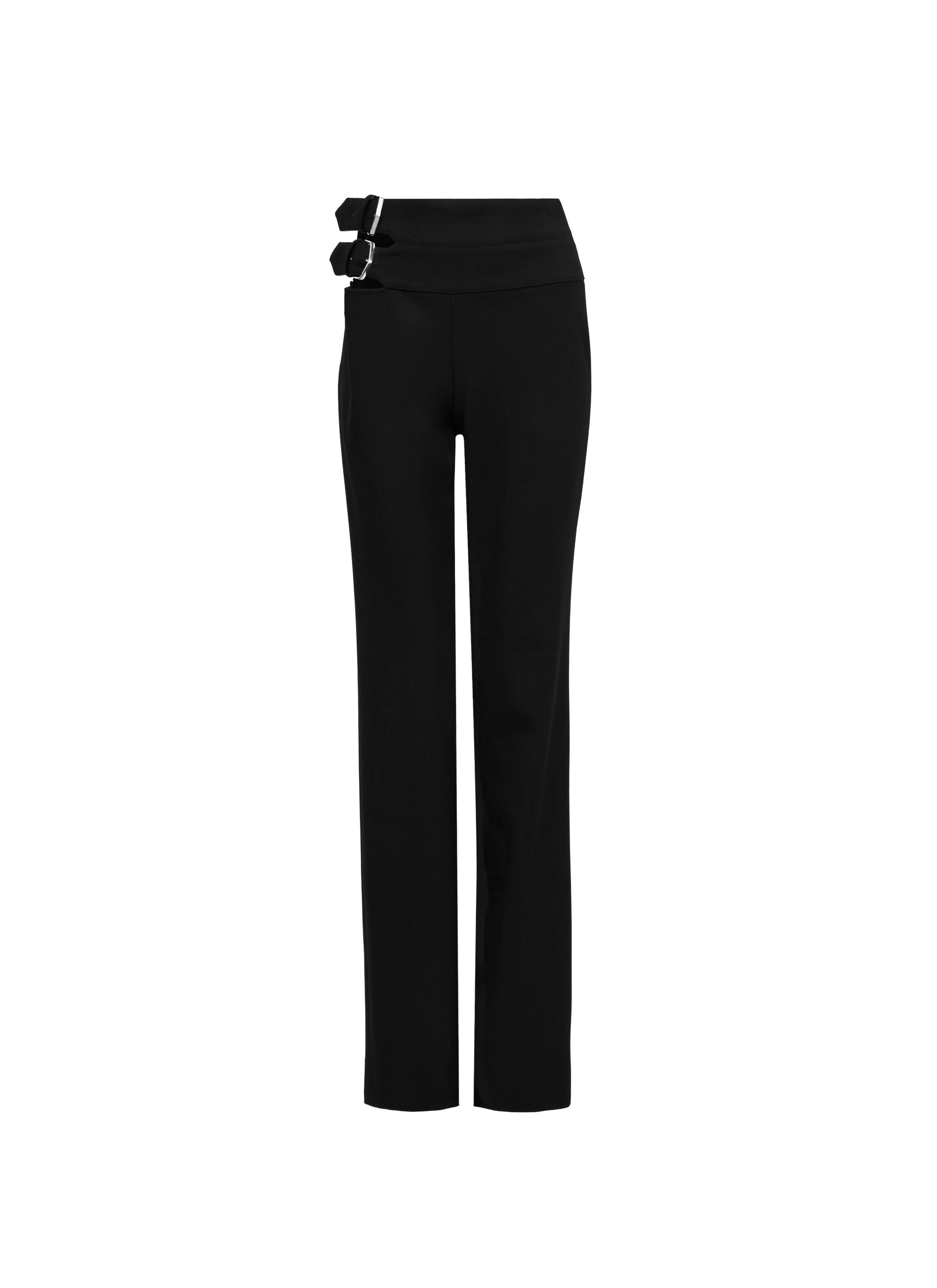Double-belted wool trousers - Black Alaïa