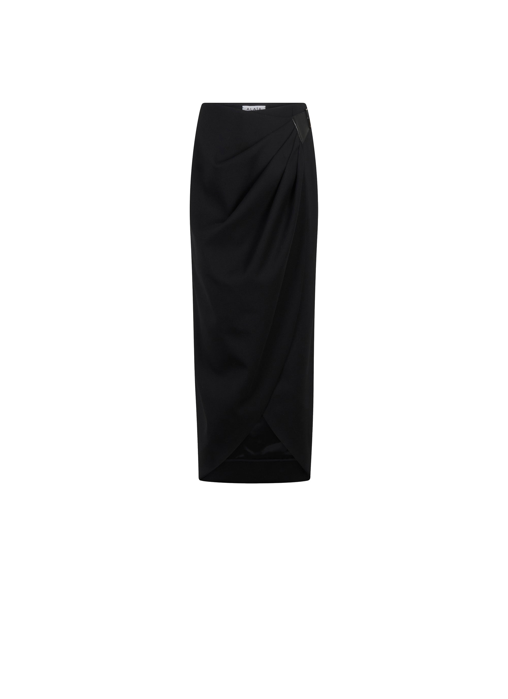 Wrap Skirt in Wool - Black Alaïa