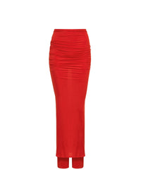Jupe-pantalon en laine - Cerise
