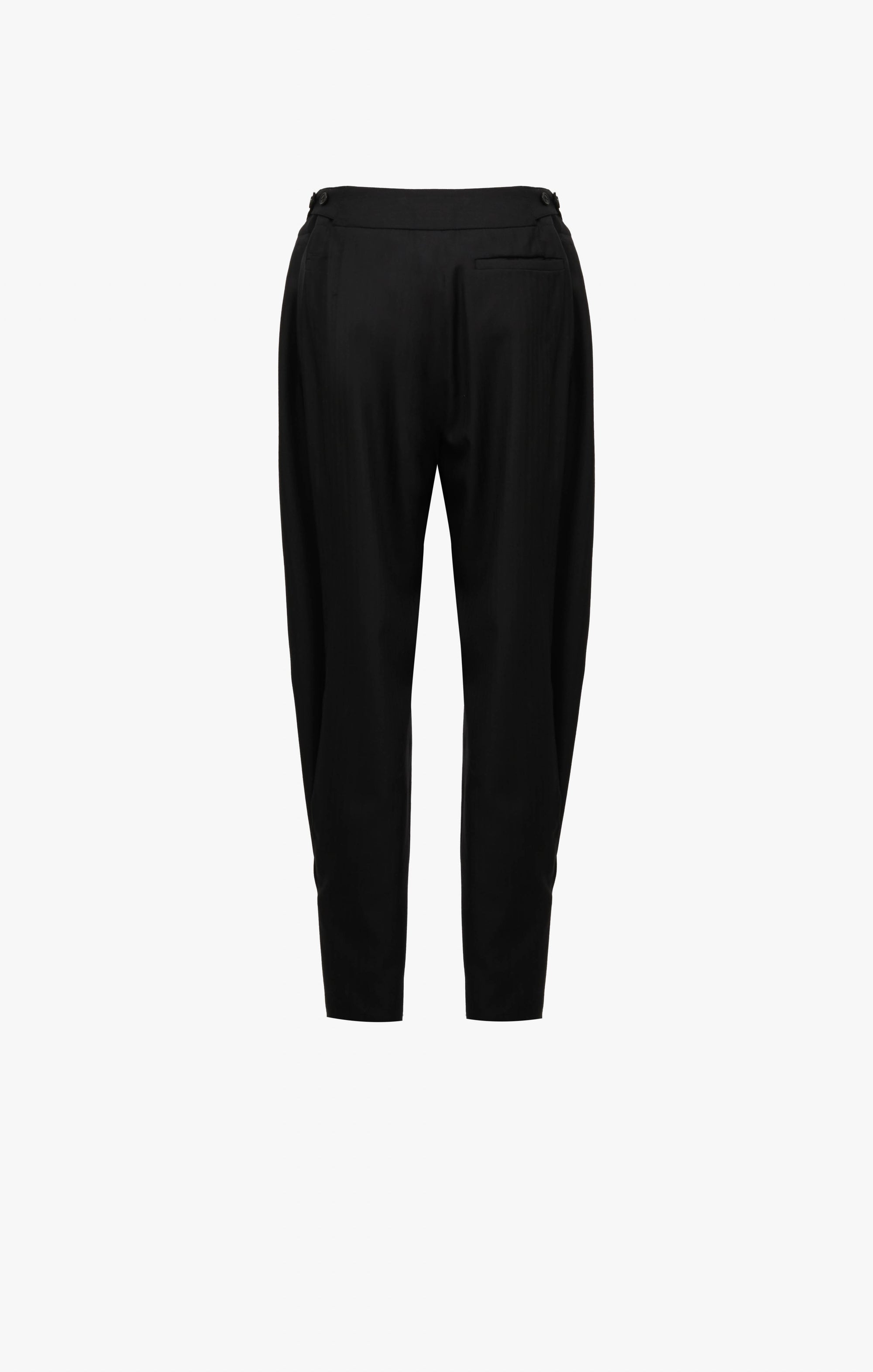 Pantalon ample en chevron de laine - Noir Alaïa