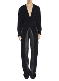 Pantalon élastique en daim- Noir Alaïa