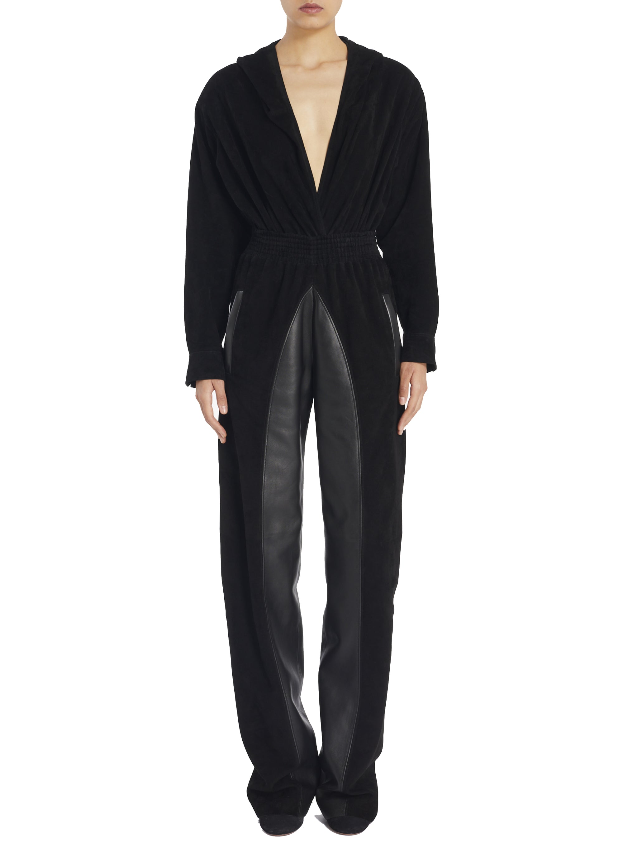 Pantalon élastique en daim- Noir Alaïa
