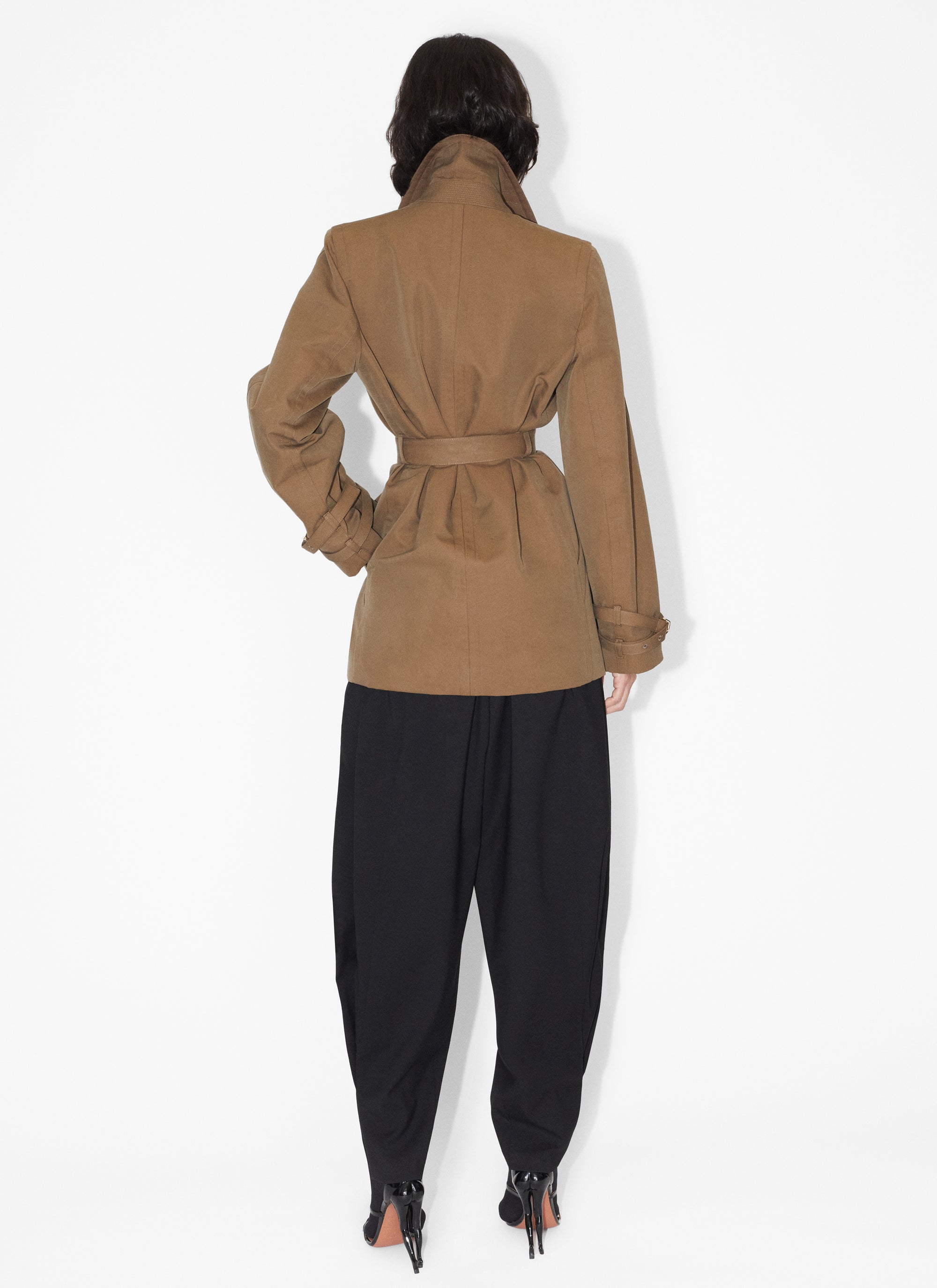 Pantalon ample en chevron de laine - Noir Alaïa