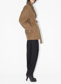 Pantalon ample en chevron de laine - Noir Alaïa