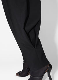 Pantalon ample en chevron de laine - Noir Alaïa