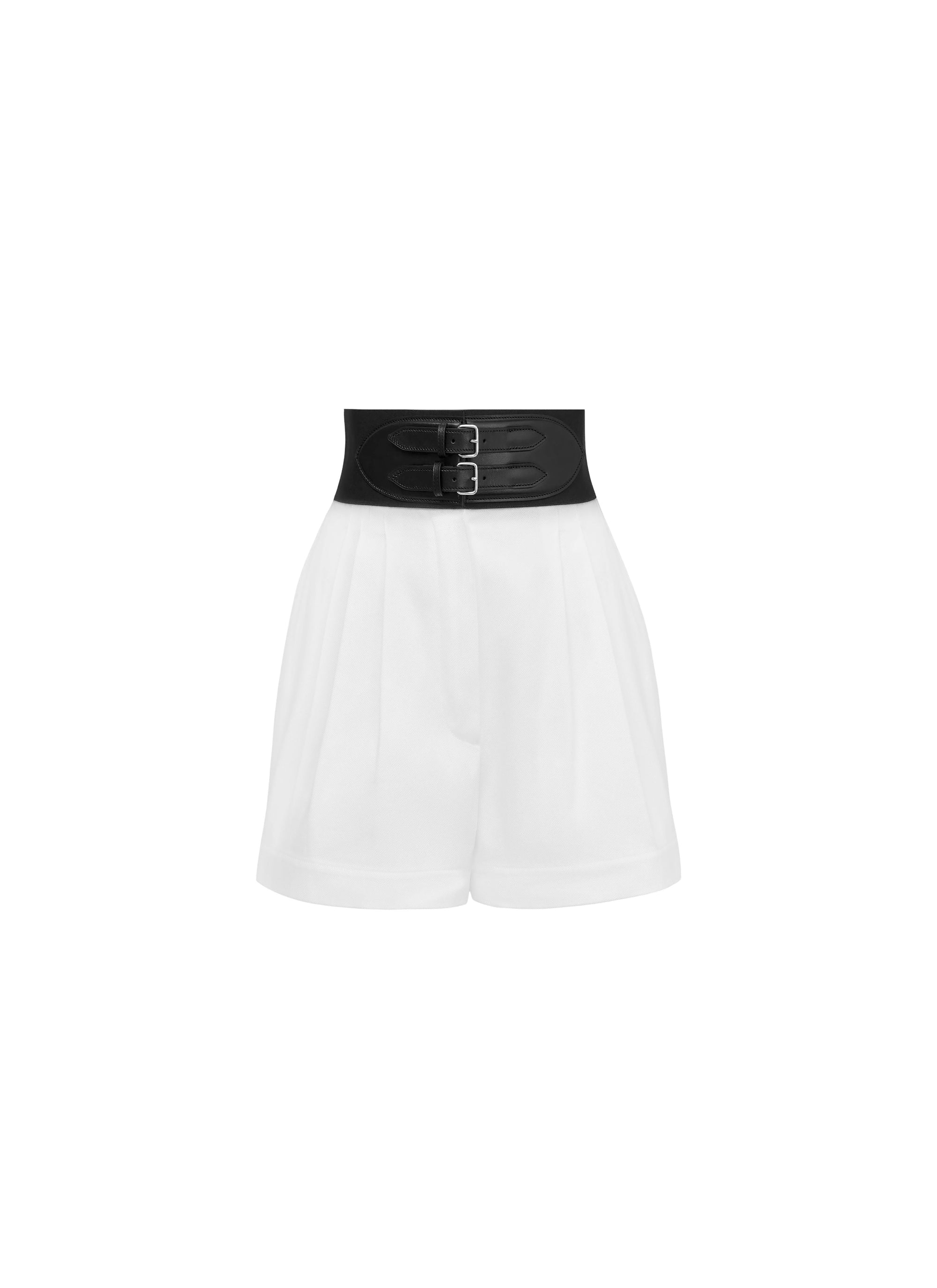 Corset Waistband Shorts - White