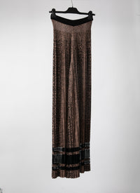 Pantalon large plissé imprimé animalier - Noir & Chair
