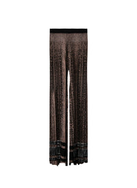 Pantalon large plissé imprimé animalier - Noir & Chair