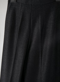 Wide-leg trousers with side closure - Black intense