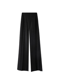 Wide-leg trousers with side closure - Black intense