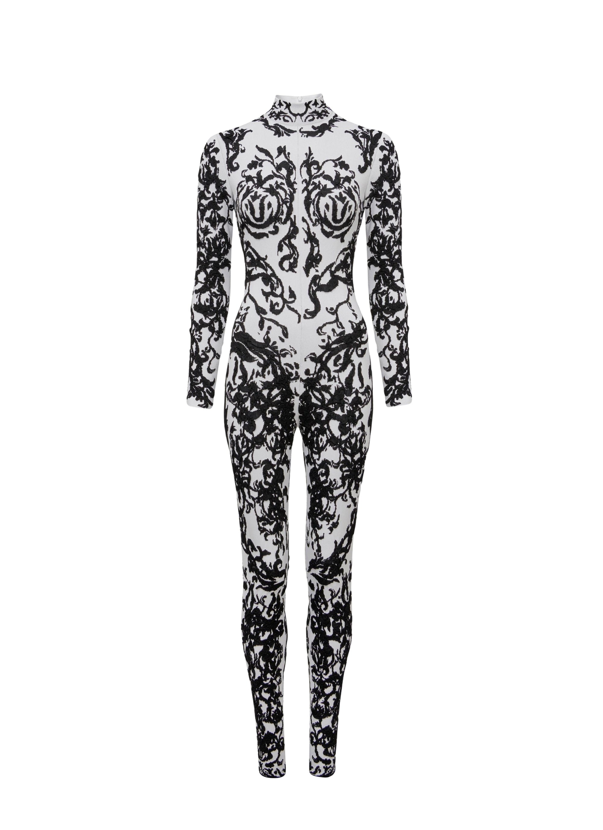 Combinaison Calli en jacquard calligraphie - Blanc & Noir