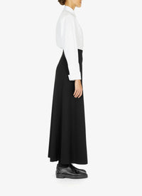 Pantalon structuré à taille haute en laine - Noir