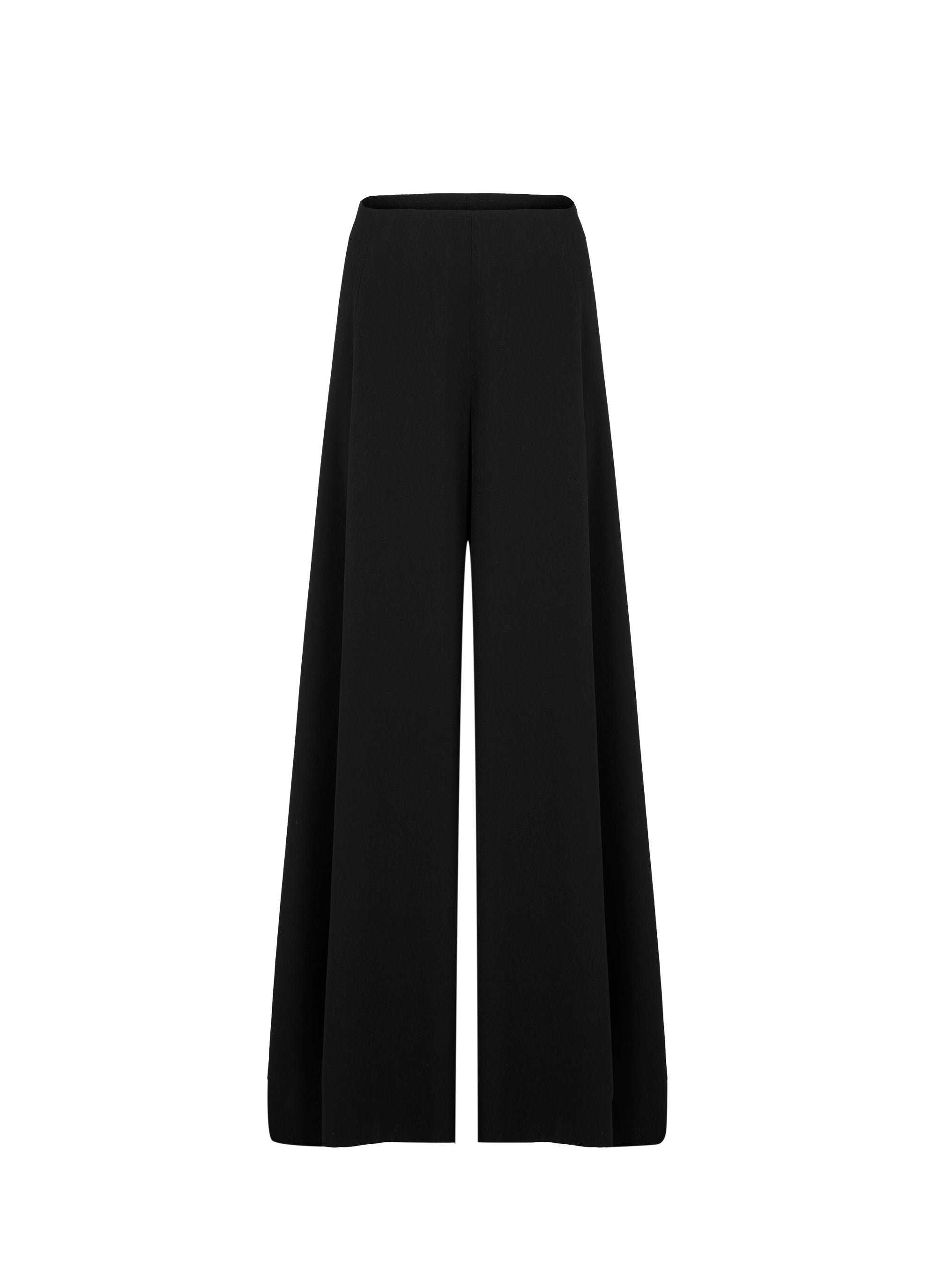 Structured high waist wool trousers - Black
