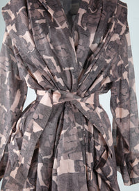 Robe fluide transparente à capuche - Chair & Beige
