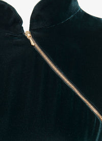 Robe longue fluide en velours - Foret